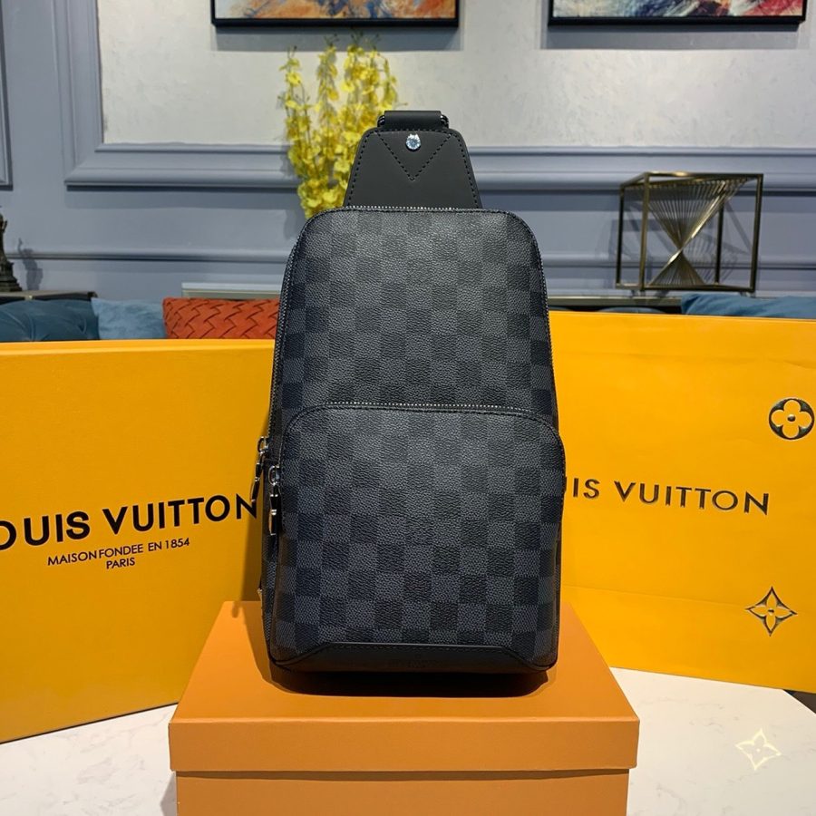 Louis Vuitton Avenue Sling Bag Damier Graphite Canvas For Men, Men's Bags, Shoulder And Crossbody Bags 12.2in/31cm LV N41719 - Crozus