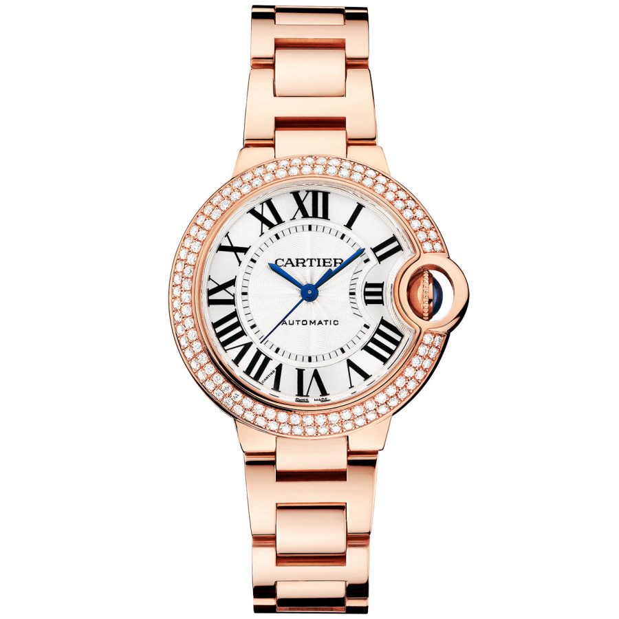 Ballon Bleu de Cartier 33mm 18ct Rose Gold Diamond Set Bracelet Watch