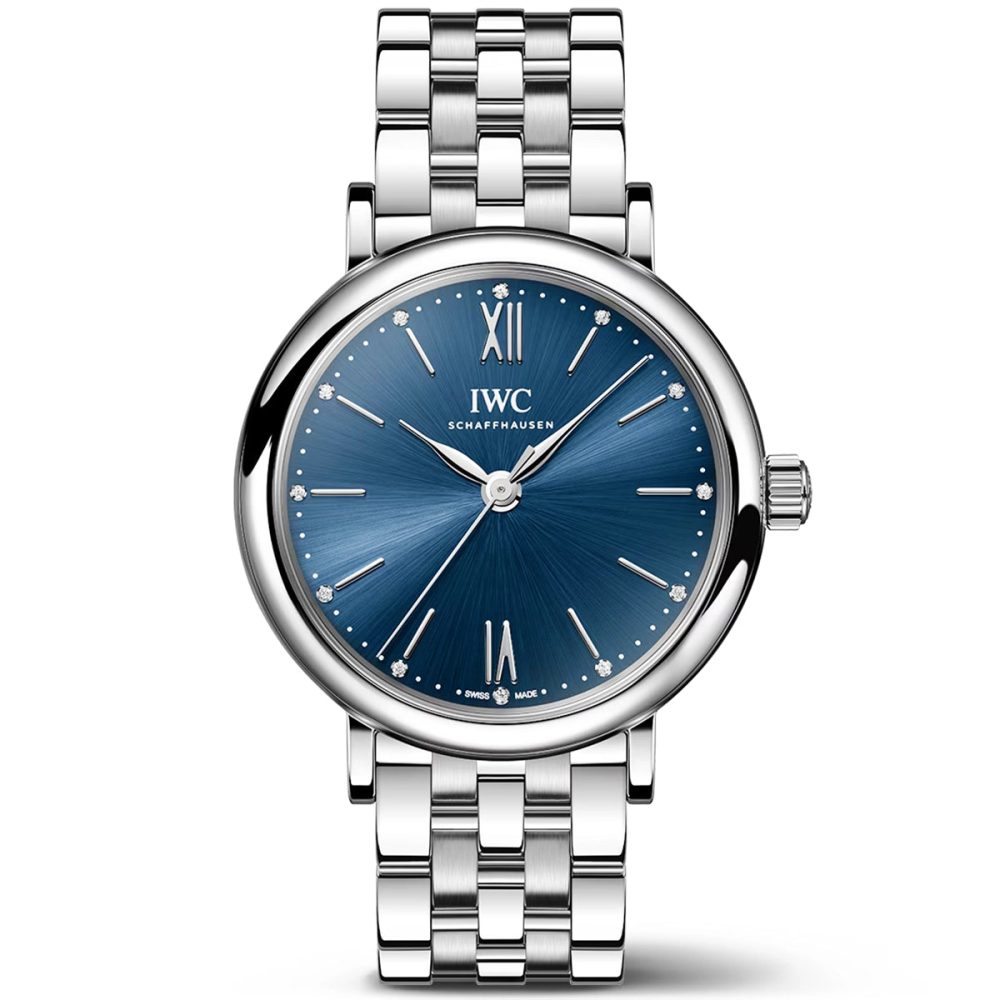 Portofino 34mm Blue Diamond Dial Ladies Bracelet Watch