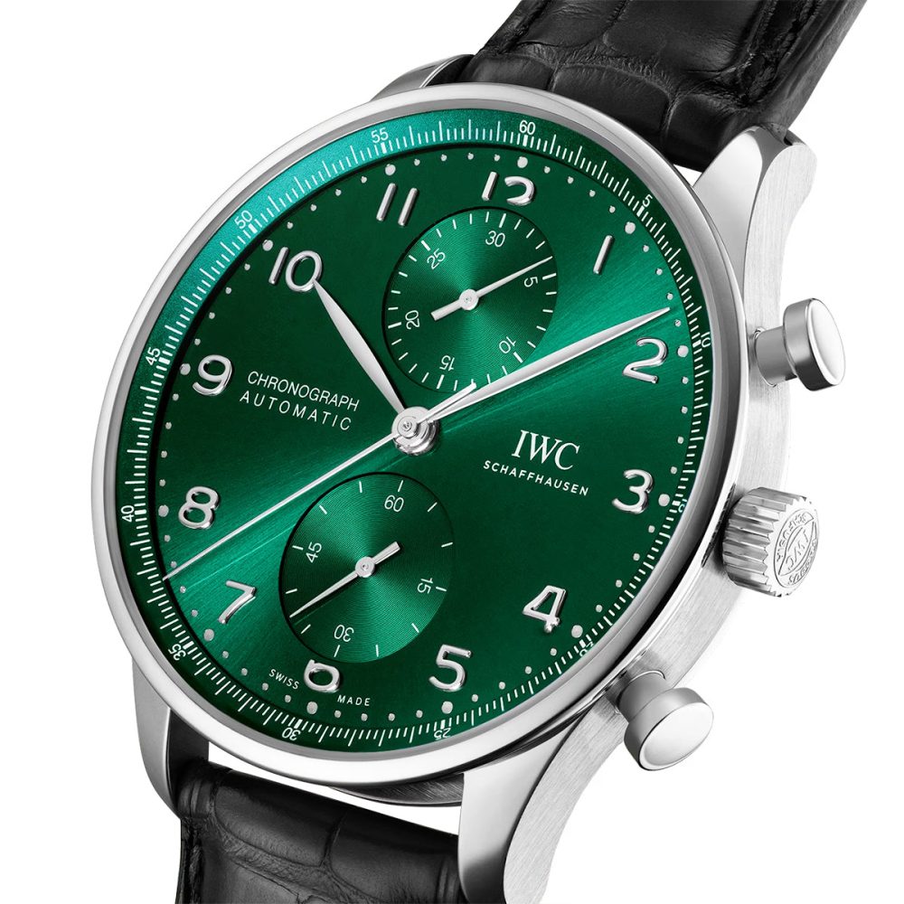 Portugieser 41mm Green Dial Men's Chronograph Strap Watch