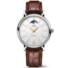 Portofino Moonphase 40mm Silver Dial Men's Leather Strap Watch