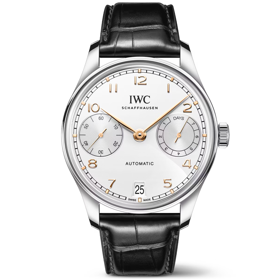 Portugieser 'Silver Moon' 42mm Automatic Strap Watch