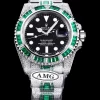 Rolex Submariner Iced Out Ref.116610LV 40mm Black Dial Green Bezel