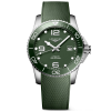 HydroConquest 41mm Green Dial & Ceramic Bezel Men's Rubber Strap Watch