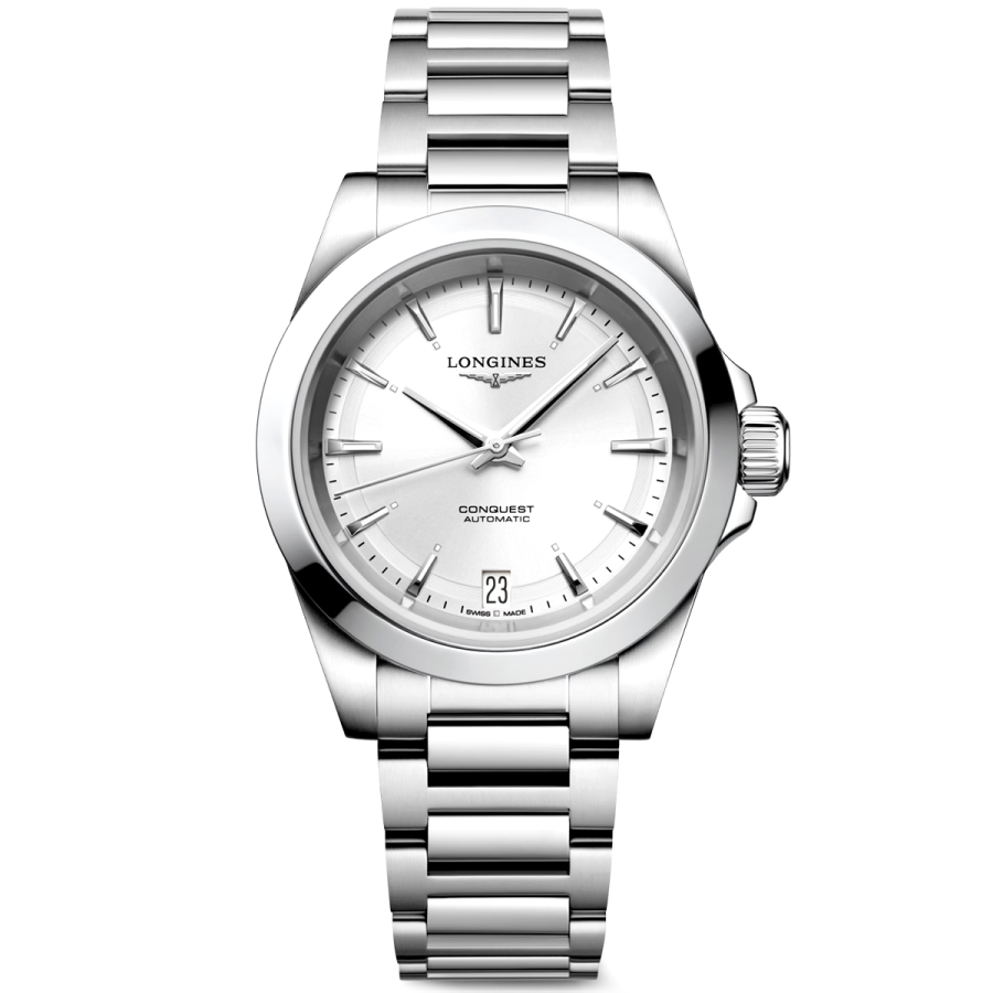 Conquest 34mm Silver Dial Automatic Bracelet Watch