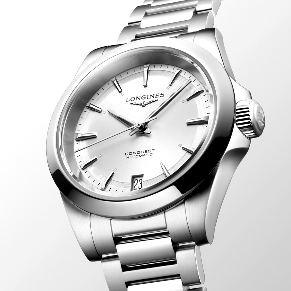 Conquest 34mm Silver Dial Automatic Bracelet Watch