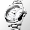 Conquest 34mm White Diamond Dial & Bezel Ladies Bracelet Watch