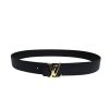 Louis Vuitton Gold Tone Buckle LV Iconic Monnogram Belt Black For Women - Crozus