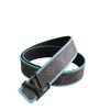 Louis Vuitton Monogram Blue Trim Belt Black For Women - Crozus