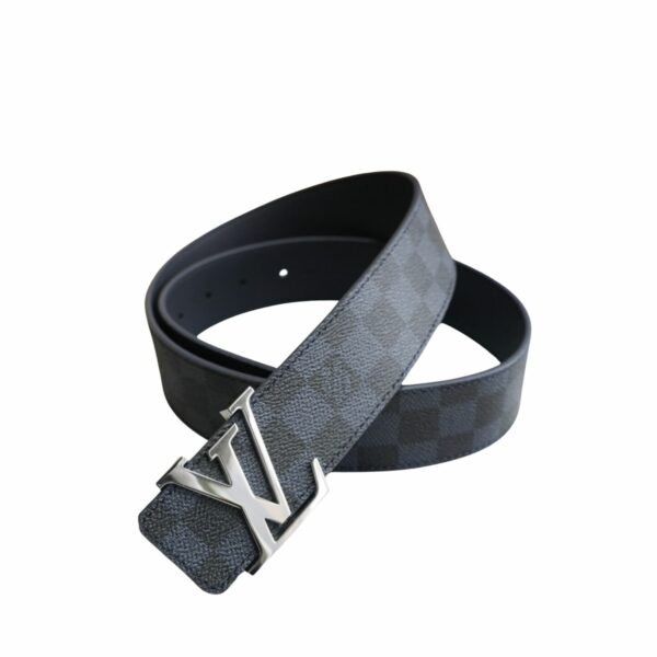 Louis Vuitton LV Initiales Damier Azur Canvas Belt Black For Women M9210 - Crozus