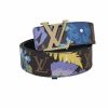 Louis Vuitton Gold Tone Interlocking LV Belt Brown For Women - Crozus