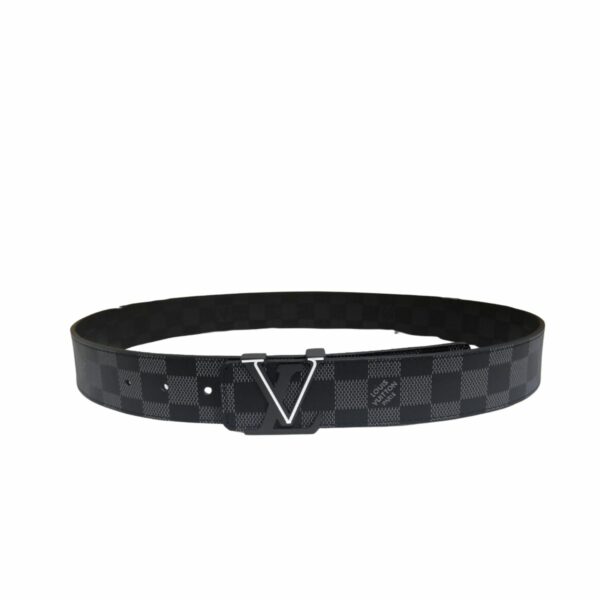 Louis Vuitton White Buckle V Iconic Damier Belt Black For Women - Crozus