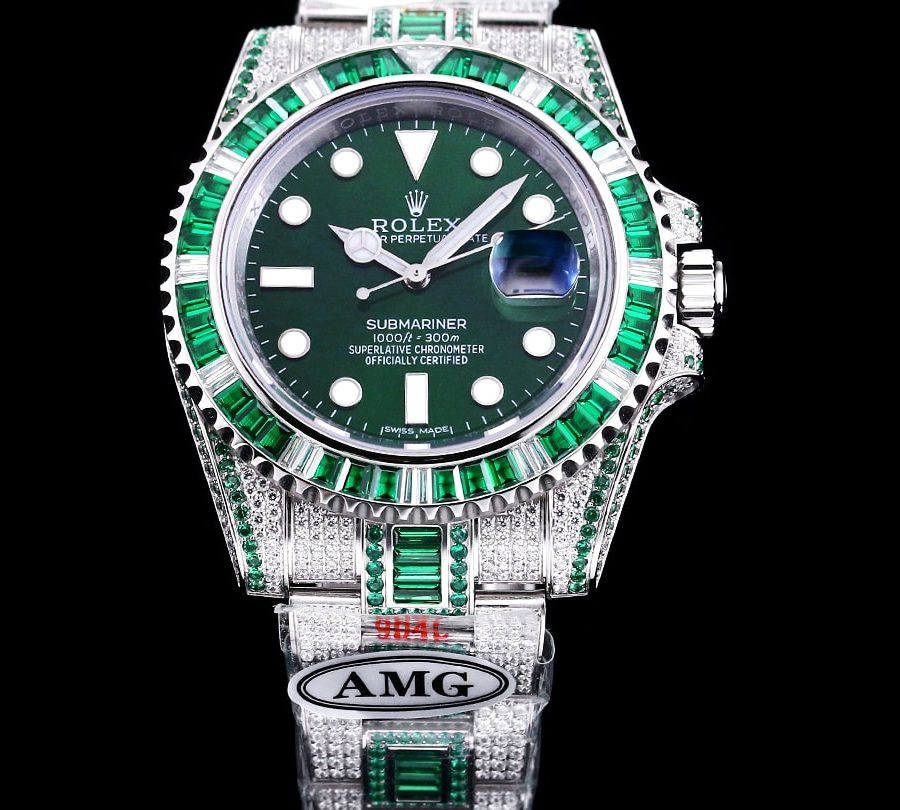 Rolex Submariner Iced Out Ref.116610LV-5 41mm Green Dial