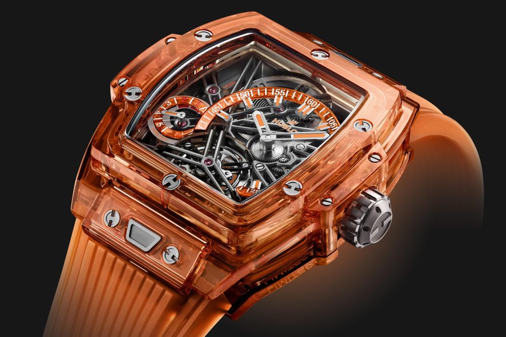 Hublot Spirit of Big Bang TOURBILLON ORANGE SAPPHIRE Ref# 645.JO.0120.RT