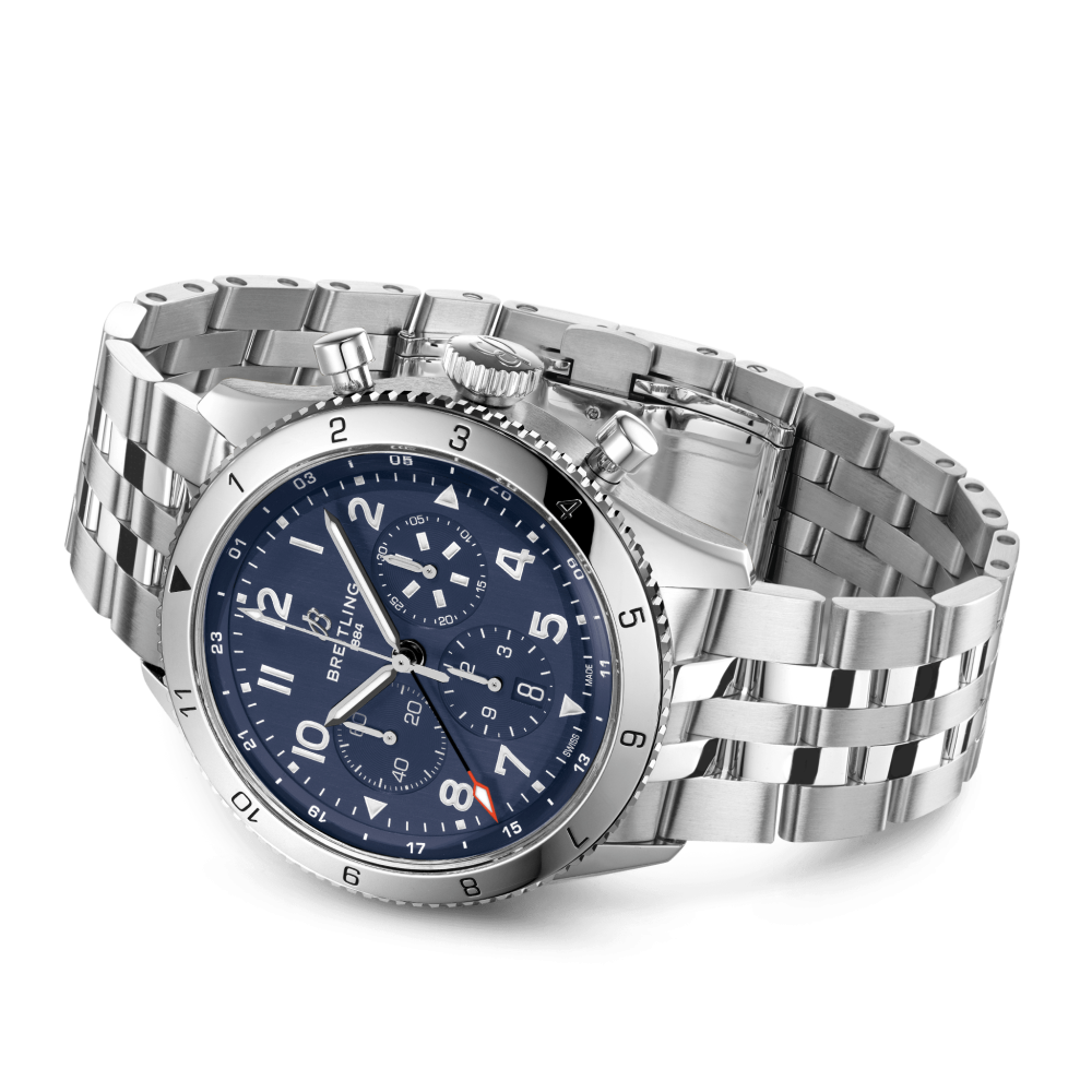 Breitling Classic AVI B04 Chronograph GMT 46 Tribute to Vought F4U Corsair, Stainless Steel, Ref# AB04451A1C1A1, Unworn 2024