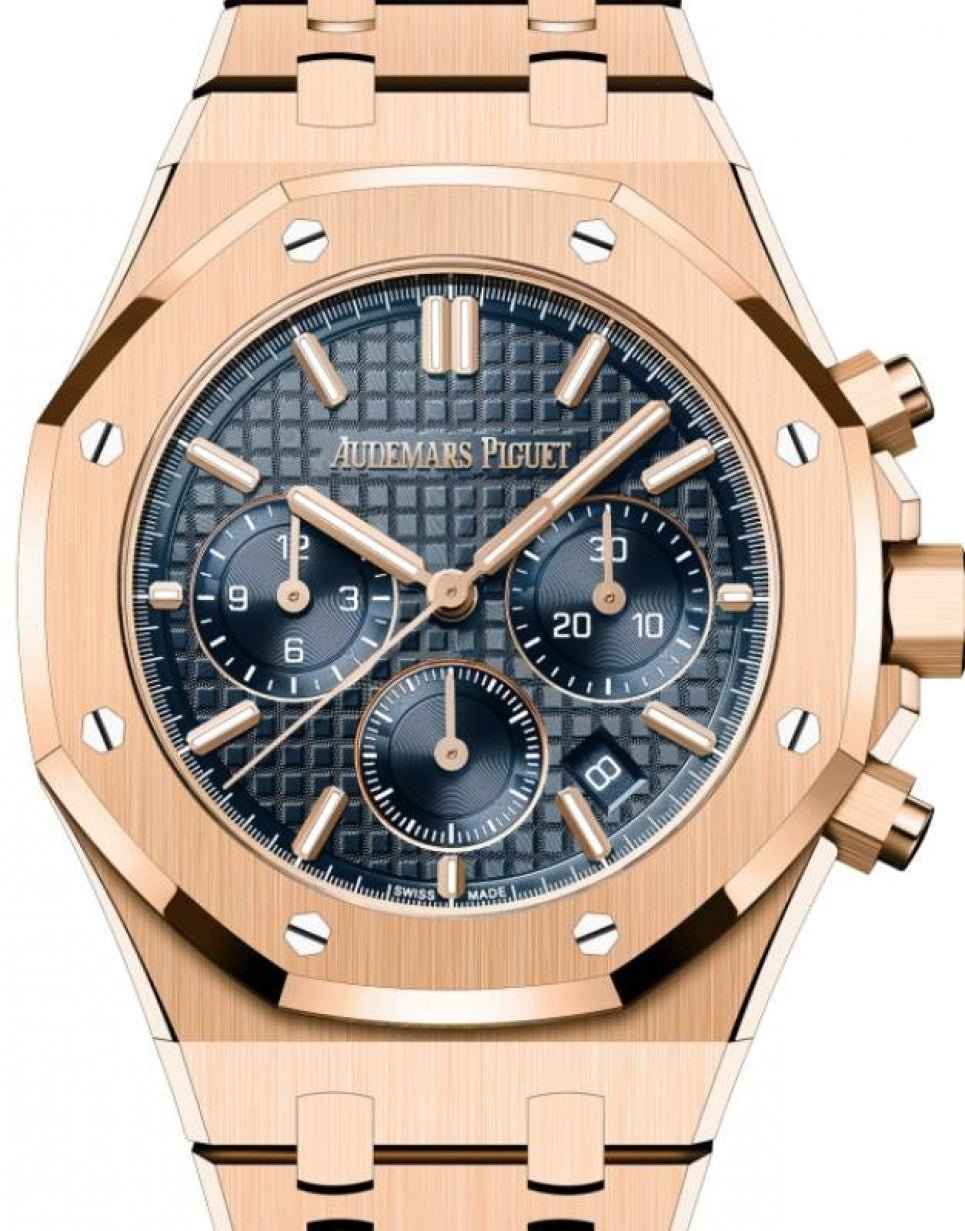 Audemars Piguet Royal Oak Selfwinding Chronograph Rose Gold 38mm Blue Dial 26715OR.OO.1356OR.01