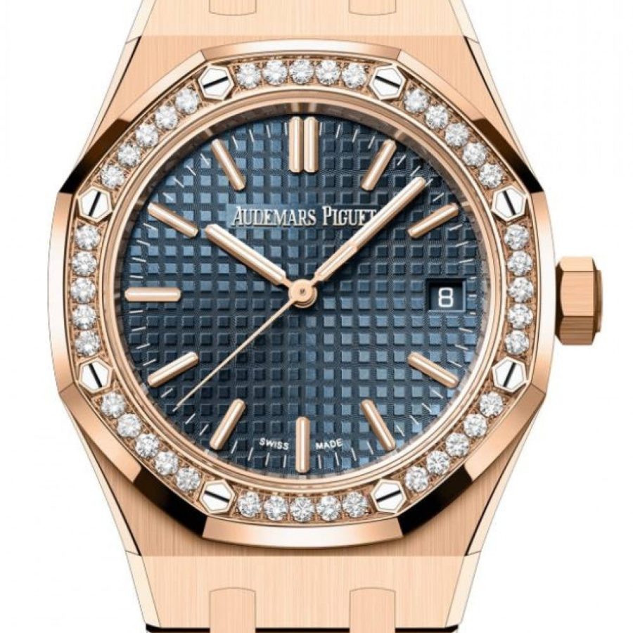 Audemars Piguet Royal Oak Selfwinding Rose Gold 37mm Blue Dial Diamond 15551OR.ZZ.1356OR.02