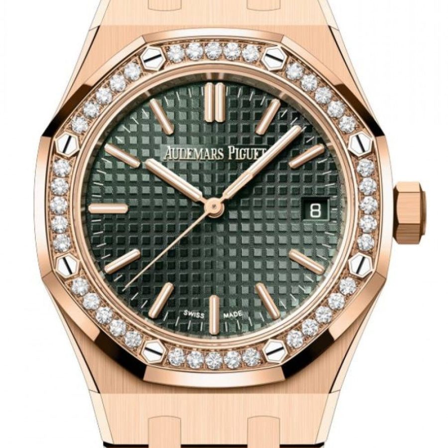 Audemars Piguet Royal Oak Selfwinding Rose Gold 37mm Khaki Dial Diamond 15551OR.ZZ.1356OR.03