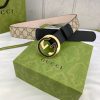 Gucci GG Supreme Belt With Interlocking G Buckle Beige/Ebony GG Supreme And Black For Women, Women Belt - Crozus