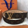 Louis Vuitton Initiales LV Belt Monogram Canvas Gold Toned Hardware, LV Women Belt - Crozus