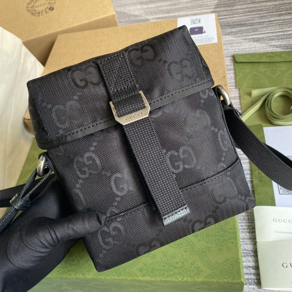 Gucci Off The Grid Messenger Bag Black GG ECONYL® For Men  7.3in/18.5cm GG 643858 H9HKN - Crozus