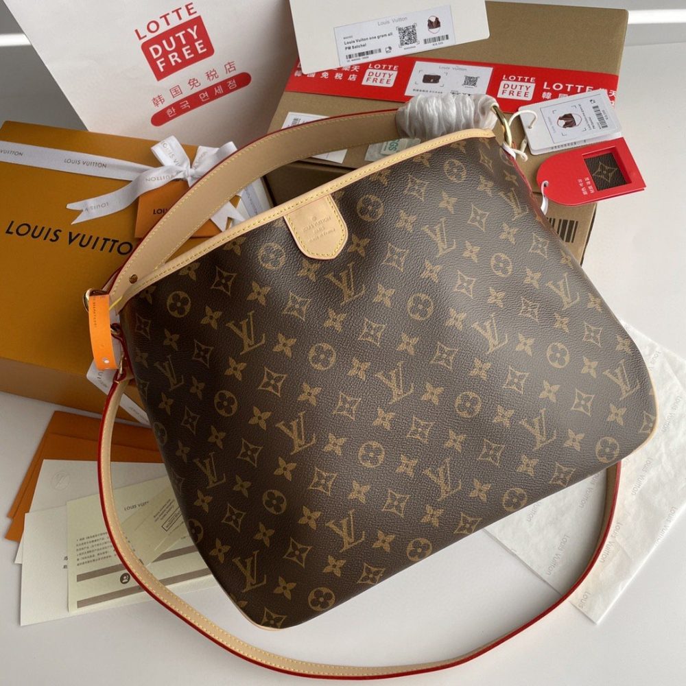 Louis Vuitton Delightful PM Monogram Canvas Natural For Women, Women's Handbags, Shoulder Bags 33cm LV M40352 - Crozus