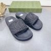 Gucci Men's Quilted GG Rubber Slide Black For Men 601041 JD600 1000 - Crozus