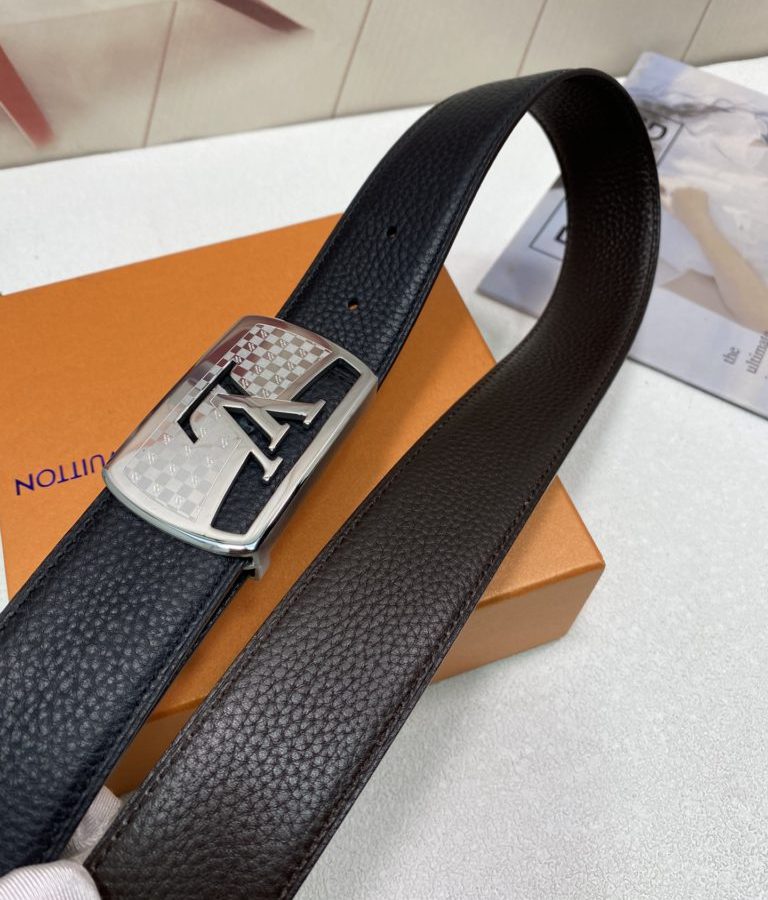 Louis Vuitton Initiales Reversible LV Belt with Silver Toned Hardware LV Women Belt - Crozus