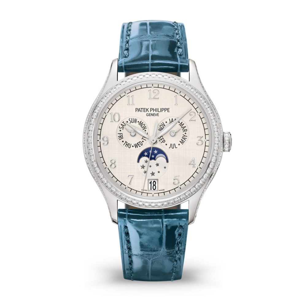 Patek Philippe Complication, 18k White Gold set with 155 diamonds (~1.34 ct), 38mm, Annual Calendar Ref# 4947G-010