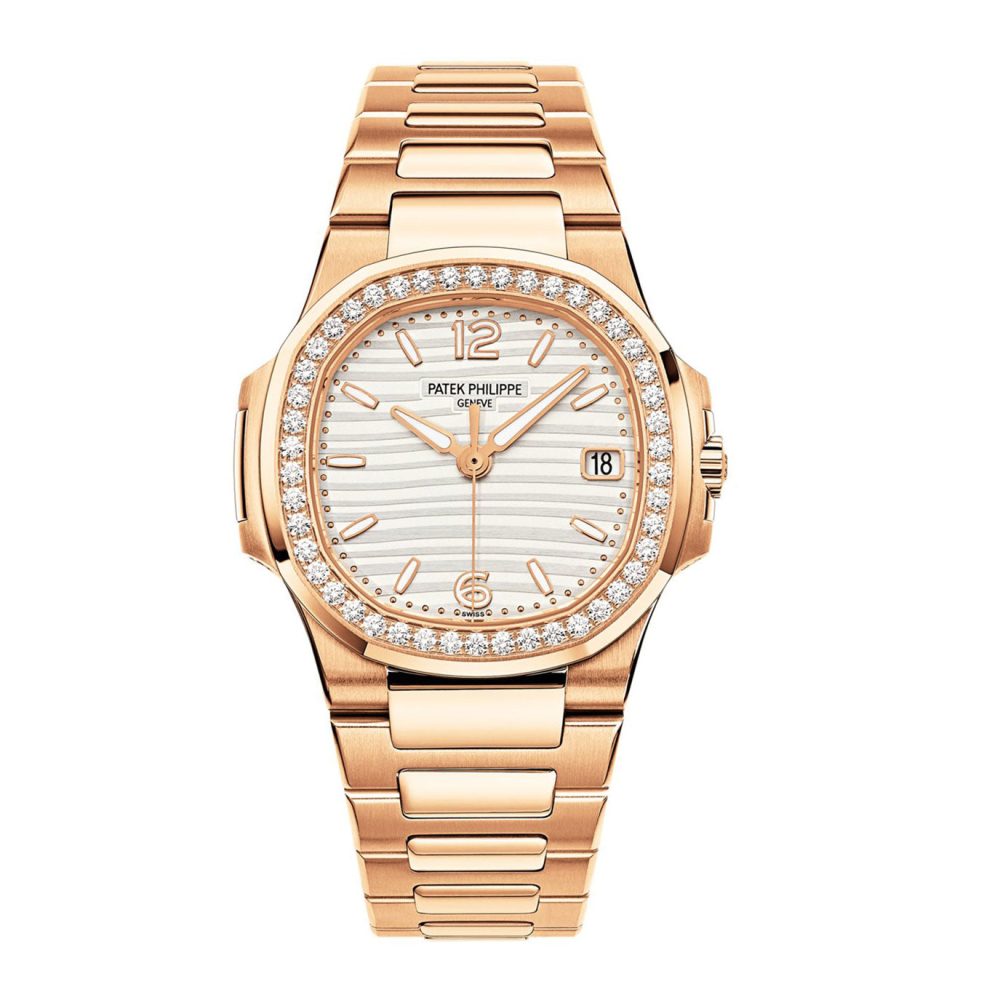 Patek Philippe Nautilus Quartz Diamond Ladies Watch, 18k Rose Gold, 32mm, Ref# 7010/1R-011