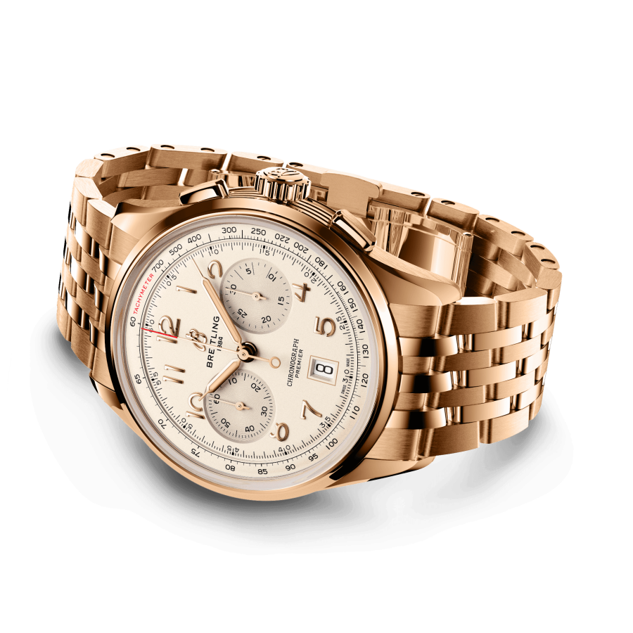 Breitling Premier B01 Chronograph 42, 18k Red Gold, Ref# RB0145371G1R1, Unworn 2024