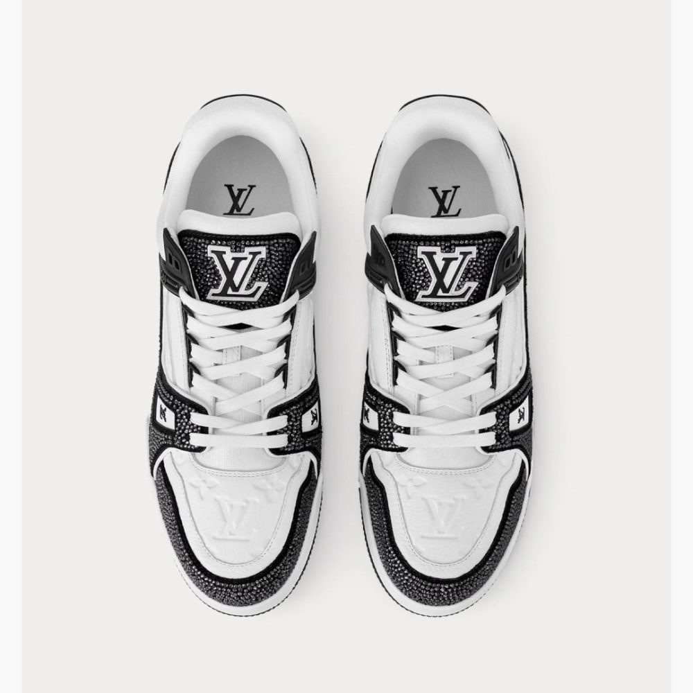 LV Trainers Swarovski Crystals & Monogram-Embossed Black