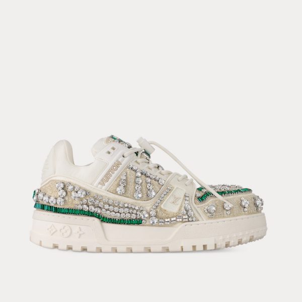 LV Trainer Maxi White  Green Low