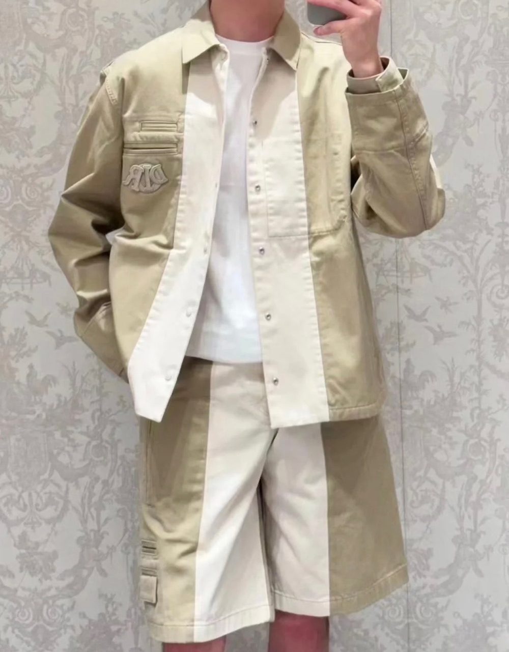 Khaki white Jacket