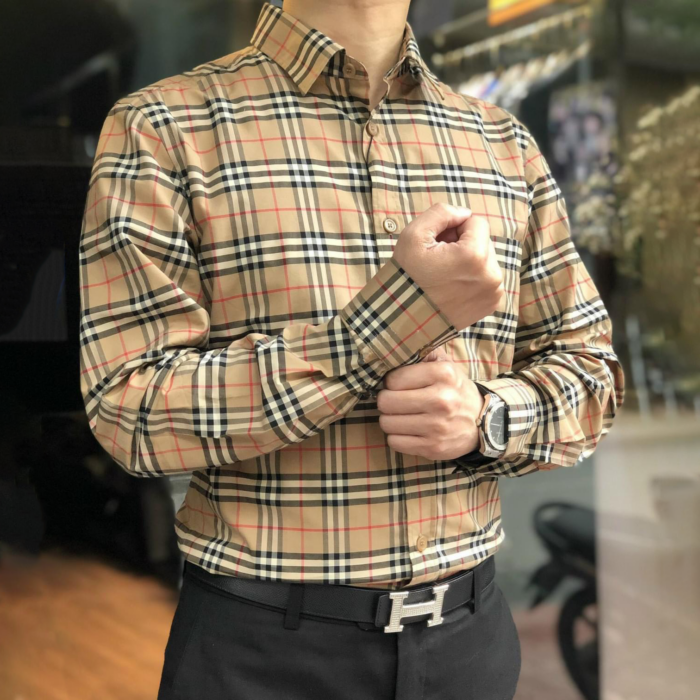 Premium Burberry Long Sleeve Button Shirt 79 With Pocket