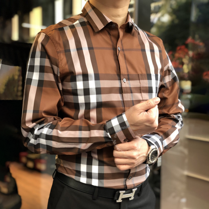 Premium Burberry Long Sleeve Button Shirt 82 With Pocket