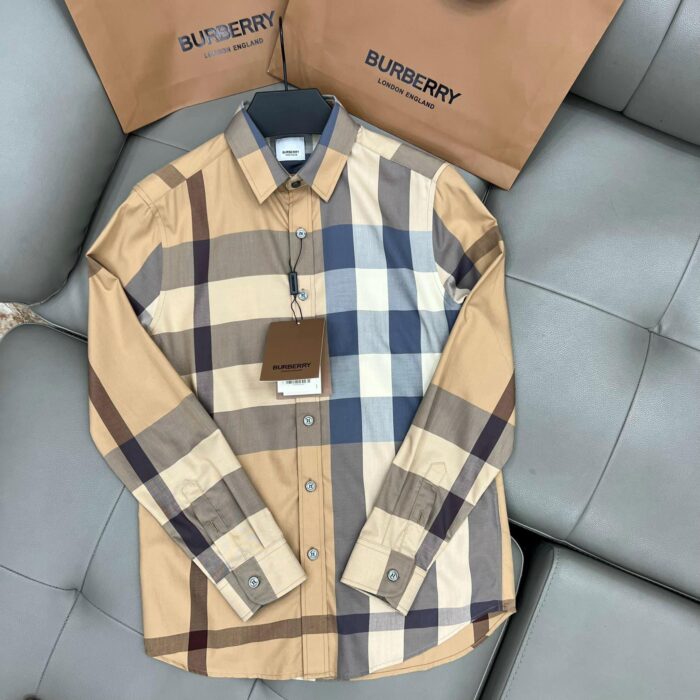 Premium Burberry Long Sleeve Button Shirt 12 With Pocket