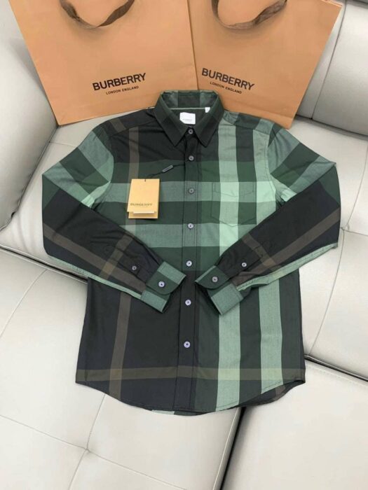 Premium Burberry Long Sleeve Button Shirt 16 With Pocket