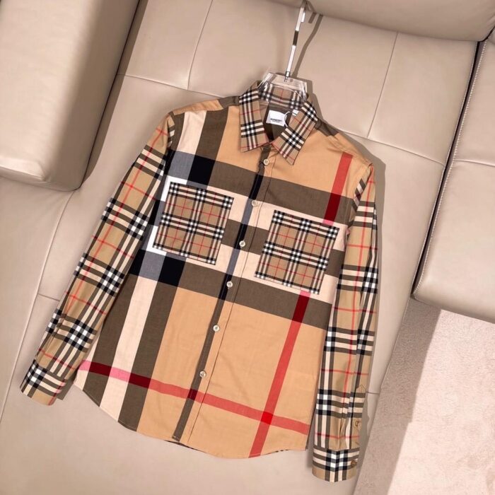 Premium Burberry Long Sleeve Button Shirt 39 With Pocket