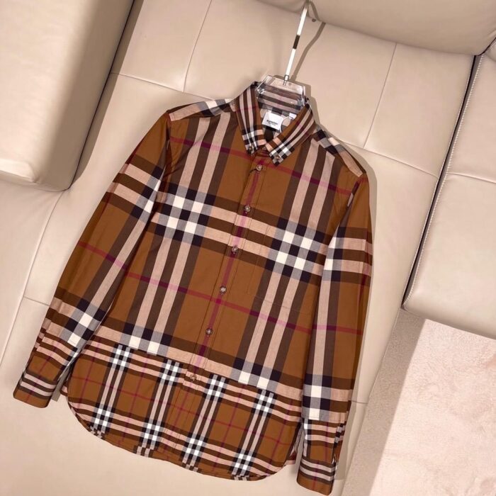 Premium Burberry Long Sleeve Button Shirt 33 With Pocket