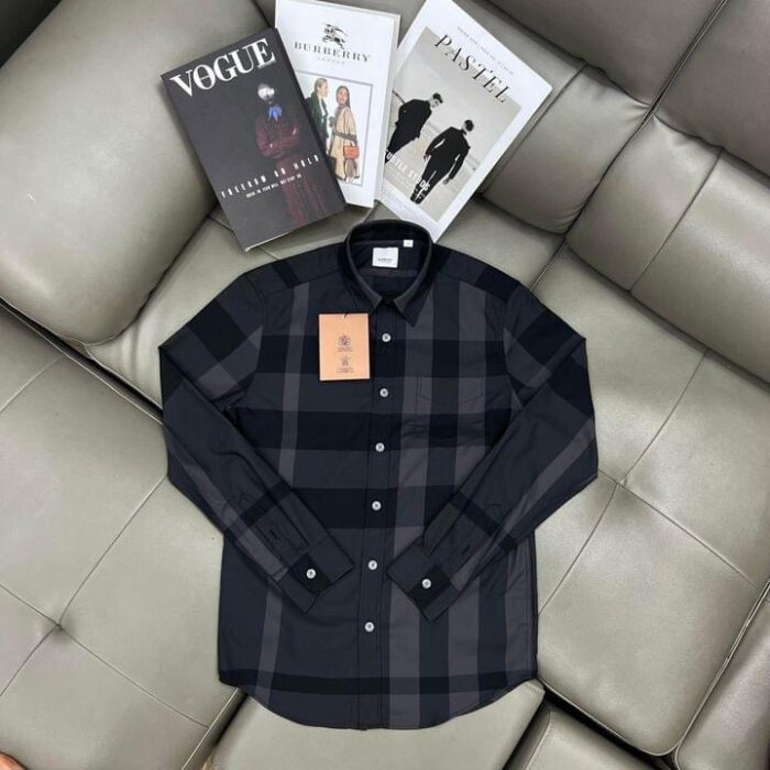 Premium Burberry Long Sleeve Button Shirt 42 With Pocket