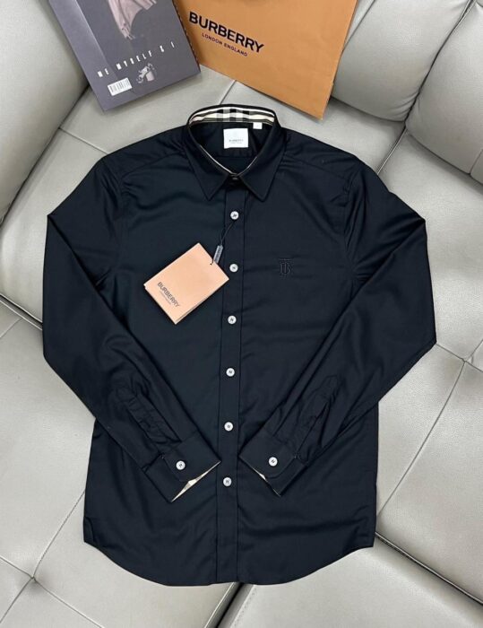 Premium Burberry Long Sleeve Button Shirt LN13016 - Black