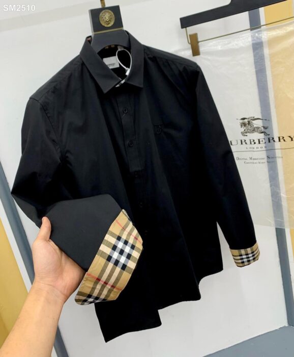 Premium Burberry Long Sleeve Button Shirt LN13016 - Black