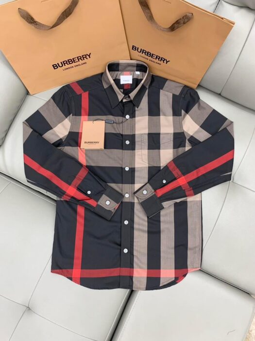 Premium Burberry Long Sleeve Button Shirt LN13013 With Pocket