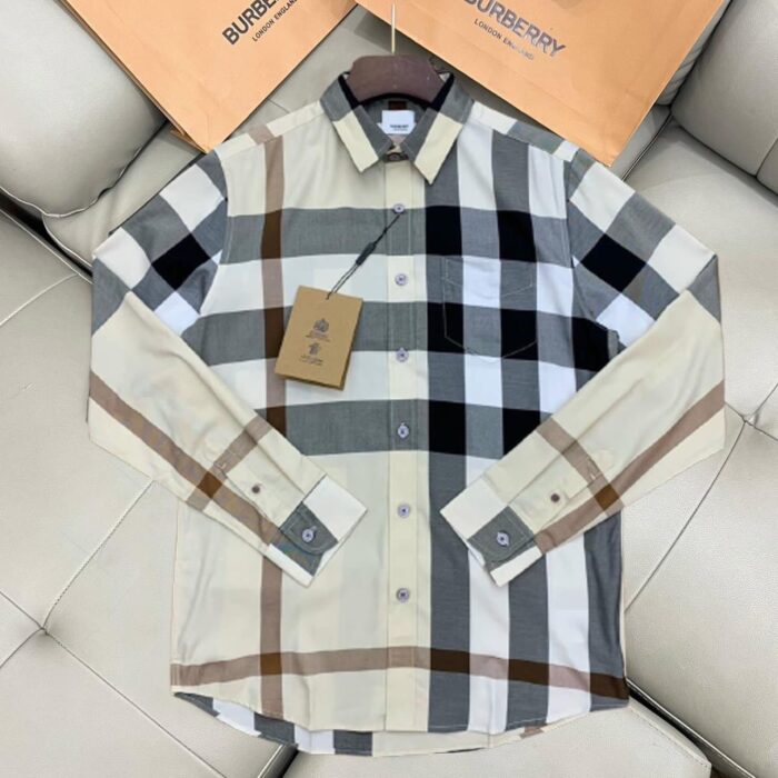 Premium Burberry Long Sleeve Button Shirt LN13014 With Pocket